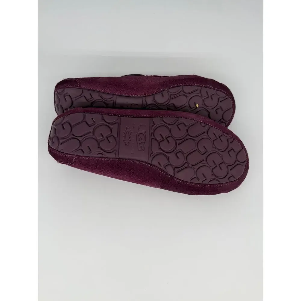 UGG purple suede bow dakota moccasin slipper size 10